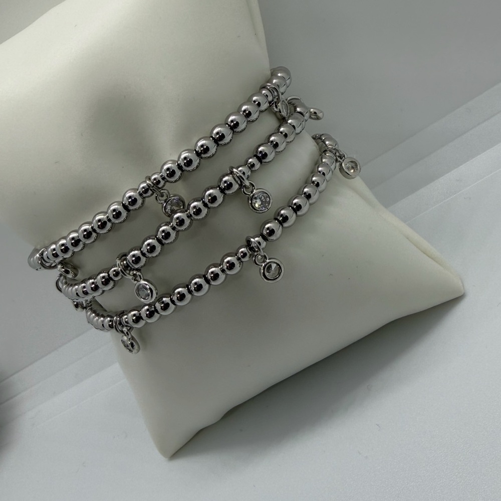Elegant Silver Beaded Bracelet